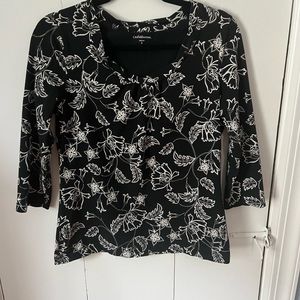 Croft & Barrow Black & White Print Top, size Small